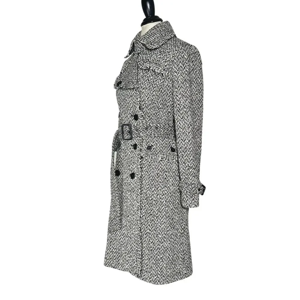 Banana Republic | Women | Vtg Tweed Herringbone Wool Blend Trench Coat | Small - Picture 4 of 16